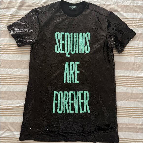 Taylor Swift NWT (bag) | black "Sequins Are Forever" tunic dress  | size Small - Picture 1 of 7